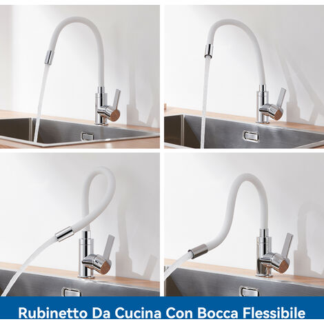RUBINETTO MONOCOMANDO LAVELLO CUCINA CON DOCCETTA ESTRAIBILE A CANNA Flessibile Rompigetto Grigio 79914 RUBINETTO MONOCOMANDO LAVELLO CUCINA CON DOCCETTA ESTRAIBILE A CANNA Flessibile Rompigetto Grigio 79914
