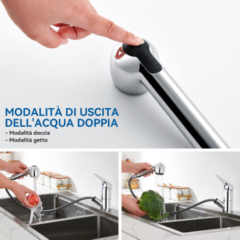 Mice - Rubinetto Cucina Monocomando, Lavello Monocomando Con Doccetta - Foto 12