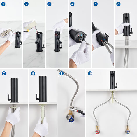 Rubinetto Automatico Senza Contatto Rubinetto Bagno Con Sensore Infrarossi - Senza Contatto Automatico - Temperatura Regolabile - A Batteria Rubinetto Acqua Calda Fredda Regolabile - Foto 11