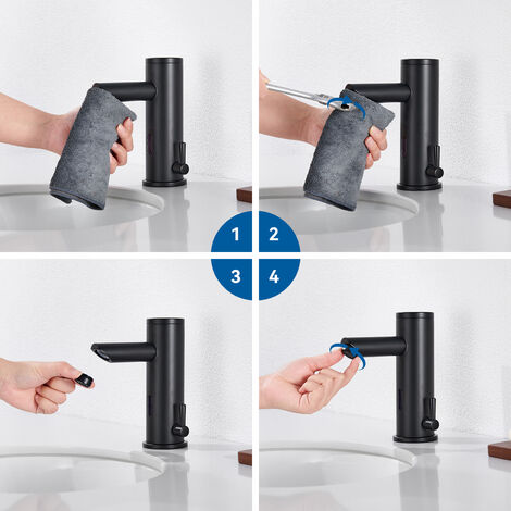 Rubinetto Con Sensore A Infrarossi Per Bagno E Cucina - Senza Contatto, Automatico, In Acciaio Inox Color Oro - Foto 3