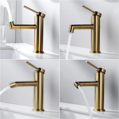KeeGone Rubinetto Per Lavabo Nero Opaco | Altezza 122 Mm | Beccuccio Girevole 360° | Miscelatore Monocomando