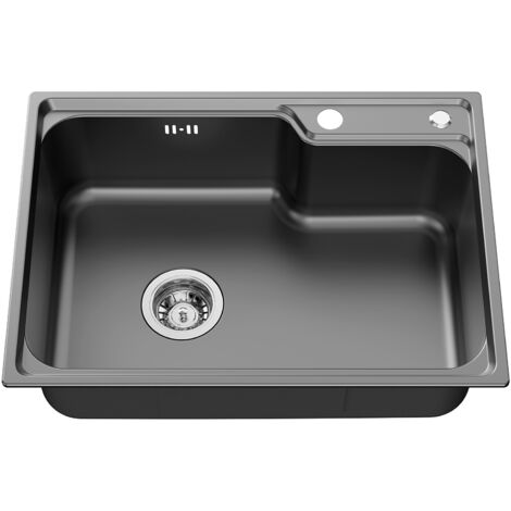 Homelody Lavello Da Cucina Rettangolare In Acciaio Inox, 50 X 45 Cm, Con Foro Per Rubinetto, Lavello Da Incasso Spazzolato, Per Sottolavello Da 60 Cm - Foto 3