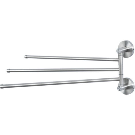 Portasciugamani a muro 45 cm in acciaio inox con doppio fissaggio