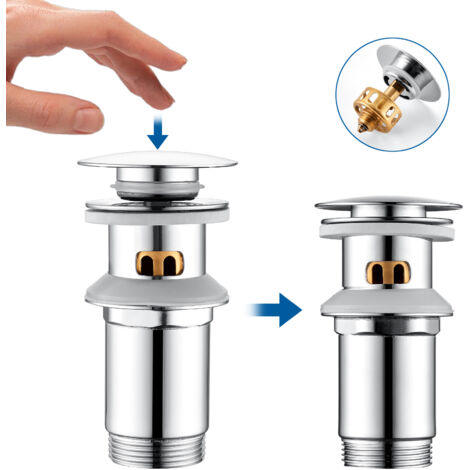 Set Scarico Lavabo Con Troppopieno - Valvola Pop-Up Nero - Universale Per Lavandini - Foto 3