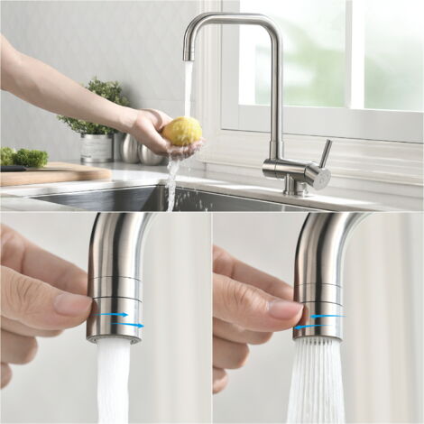 Cecipa Rubinetto Cucina Girevole 360 Grado. Rubinetto Abbattibile Miscelatore Lavello per Sottofinestra. Acqua Calda e Fredda Rubinetto Miscelatore Lavello