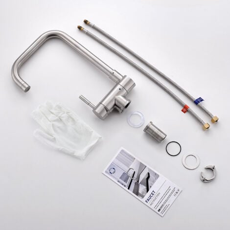 Cecipa Rubinetto Cucina Girevole 360 Grado. Rubinetto Abbattibile Miscelatore Lavello per Sottofinestra. Acqua Calda e Fredda Rubinetto Miscelatore Lavello