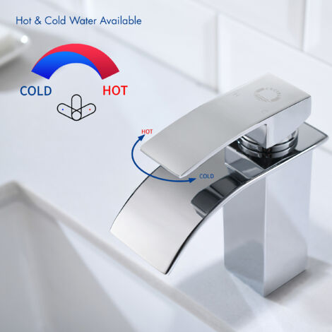 CECIPA Rubinetto Bagno Cascata Miscelatore Lavabo Bagno Rubinetto Lavabo Rubinetto, Acqua Calda e Fredda e Valvola in Ceramica