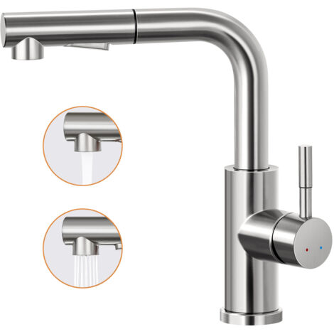 Miscelatore Cucina Acciaio Inox 304 3 Modalità Getto Rubinetto Cucina Nero CECIPA - Miscelatore Con Doccetta Estraibile 360°, 3 Modalità Getto Lavello Cucina - Foto 8