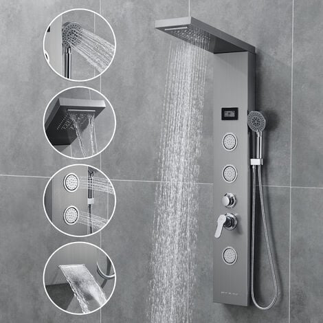 Sistema doccia doccia a pioggia in acciaio inox massaggio SET DOCCIA BAGNO CON DOCCETTA SOFFIONE 