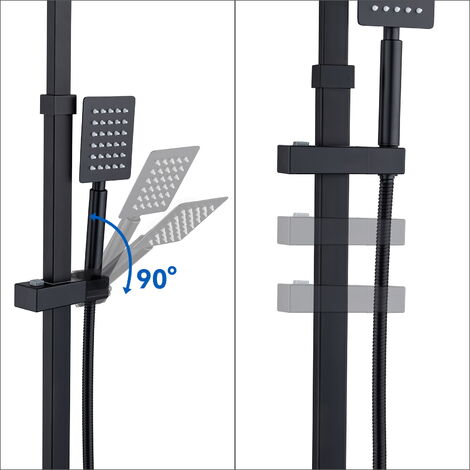 Soffione Doccia A Pioggia Soffione Doccia Quadrata In Metallo Con Getto A Pioggia Da 20,3 Cm Con Doppio Soffione Doccia Con Tubo Flessibile Extra Lungo Da 177 ,8 Cm E Deviatore Liscio A