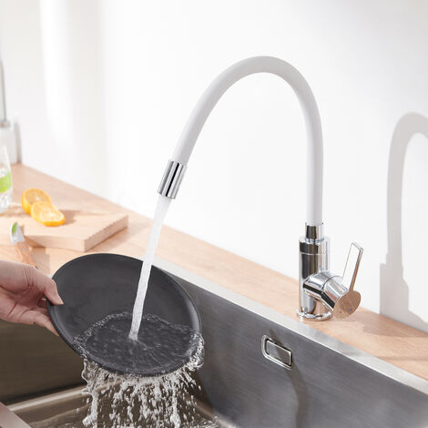 Rubinetto Da Cucina Girevole A 360°, Monocomando – Con Tubo Flessibile, Antischizzo, Facile Da Montare