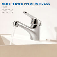 Rubinetto Lavabo Moderno A Risparmio Idrico - Ottone Cromato, Bocca Alta 60mm, Con Aeratore Efficiente - Foto 9