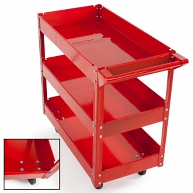  01 02 015 Carrito de herramientas, soporte de metal para carrito  de herramientas, fácil de montar con ruedas para taller, garaje para  accesorios RC (rojo) : Herramientas y Mejoras del Hogar