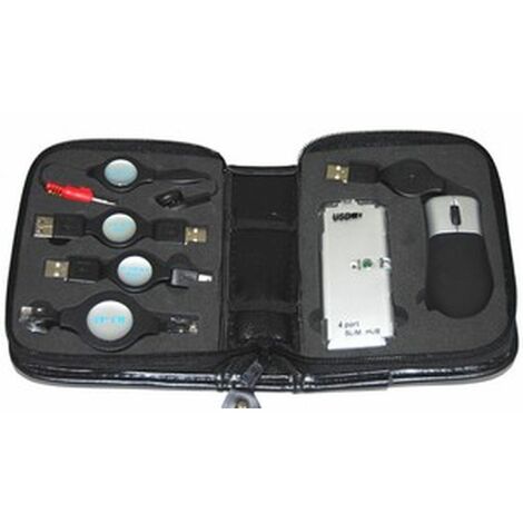 USB Travel  Kit con  Raton  y  Concentrador Hub USB 4 puertos (1/5)