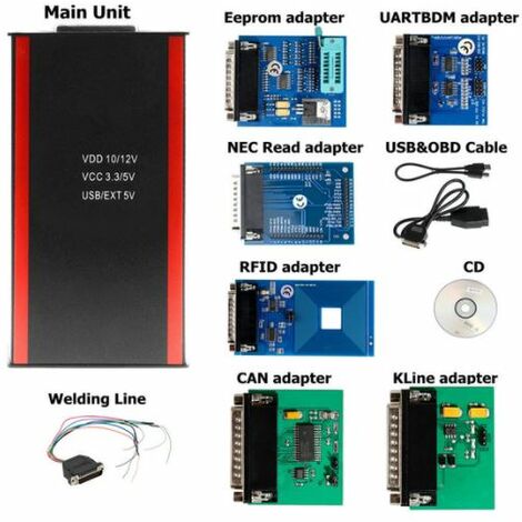 Iprog+ Iprog Pro Programador para Llaves de Coche hasta 2019 compatible con IMMO/Corrección de kilometraje/Reinicio de Airbag/Sustitución de Carprog Full/Digiprog 3