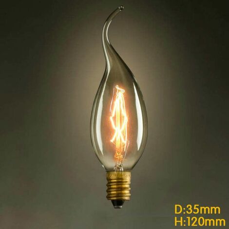 Bombilla E14 de 40 W, bombillas de candelabro de 6000 K, luz blanca diurna,  bombilla Edison E14 vintage transparente de 4 W, bombilla LED de filamento