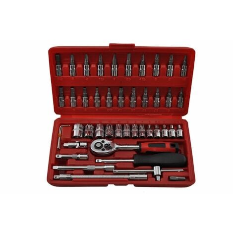 46 pcs 1/4'' Set Metrico de Llaves de Vaso Hexagonales