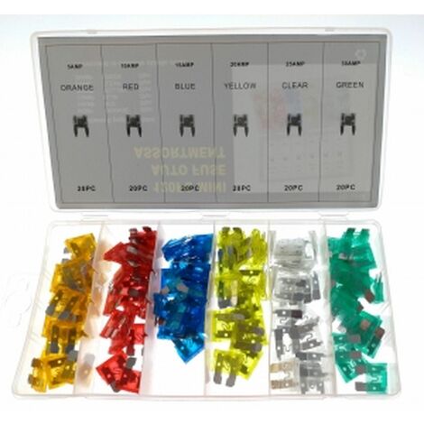 Juego 120 mini fusibles 5A 10A 15A 20A 25A 30 Amp Coche/Moto (1/4)