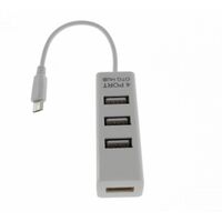 HUB USB ANDROID OTG MICRO USB A USB 4 Puertos Usb color blanco