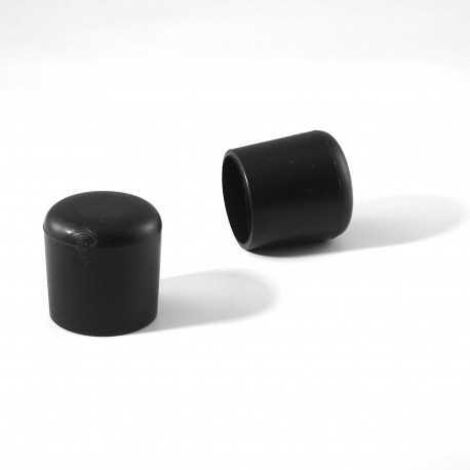 Ajile - Embout Enveloppant Coiffant Capuchon de Protection Plastique NOIR pour Pied, Tube, Tige, Fil de Grillage de Diamètre 20 mm