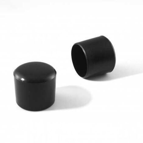 Ajile - Embout Enveloppant Coiffant Capuchon de Protection Plastique NOIR pour Pied, Tube, Tige, Fil de Grillage de Diamètre 30 mm