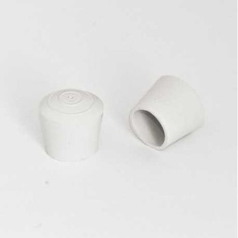 Ajile - Embout caoutchouc enveloppant BLANC pour tube de diam. 18 mm