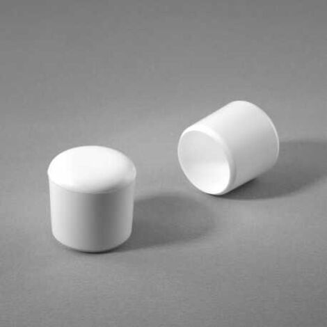 Ajile - Embout Enveloppant Coiffant Capuchon de Protection Plastique BLANC pour Pied, Tube, Tige, Fil de Grillage de Diamètre 25 mm