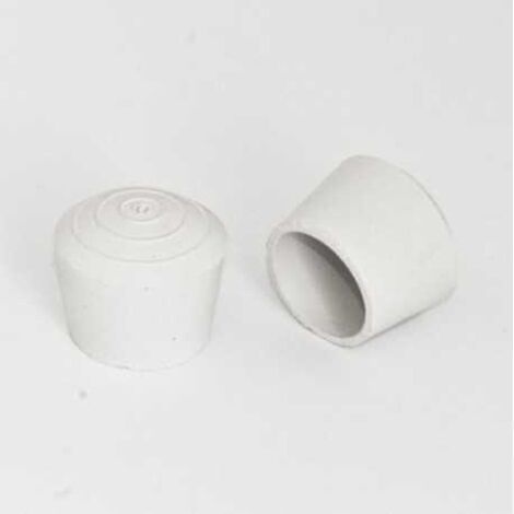 Ajile - Embout caoutchouc enveloppant BLANC pour tube de diam. 25 mm