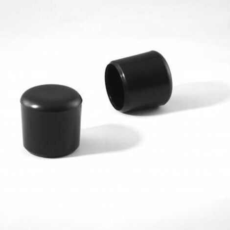 Ajile - Embout Enveloppant Coiffant Capuchon de Protection Plastique NOIR pour Pied, Tube, Tige, Fil de Grillage de Diamètre 25 mm
