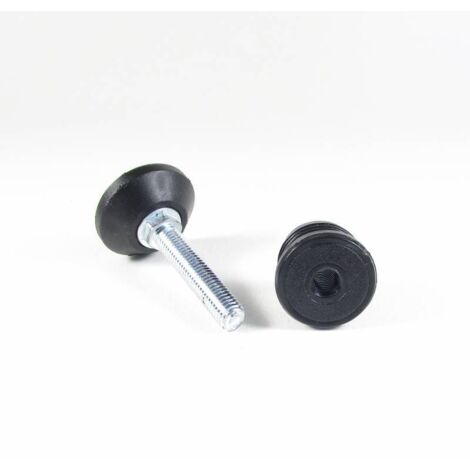 Ajile - Kit de Réglage / Mise à Niveau pour tube rond diam. 32 mm avec Pied Vérin Fileté Acier Zingué M10x50 mm Embase diam. 40 mm (1/2)