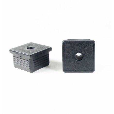 Ajile - Embout plastique carré pour tube 40 x 40 mm avec trou fileté diam. 10 mm (M10)