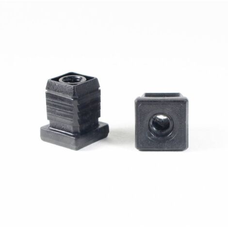 Ajile - Embout plastique carré pour tube 20 x 20 mm avec trou fileté diam. 8 mm (M8)