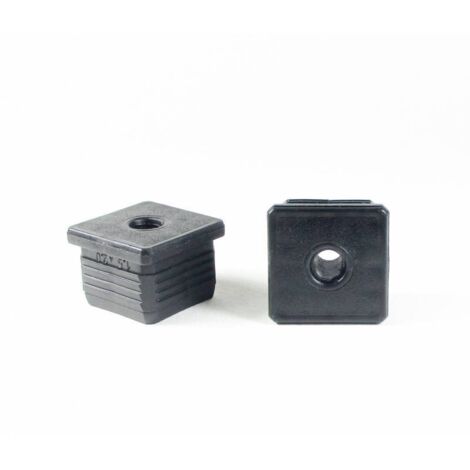 Ajile - Embout plastique carré pour tube 35 x 35 mm avec trou fileté diam. 10 mm (M10)