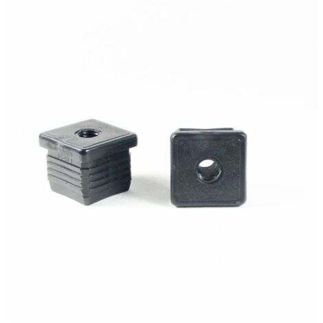 Ajile - Embout plastique carré pour tube 30 x 30 mm avec trou fileté diam. 10 mm (M10)
