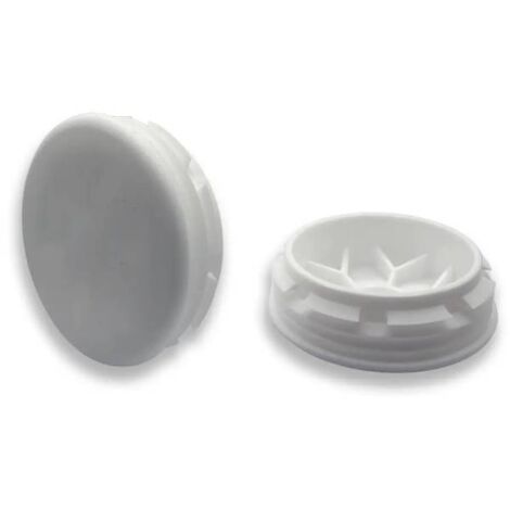 Ajile - Bouchon embout rond plat de finition BLANC pour tube de diam. 45 mm (1/3)