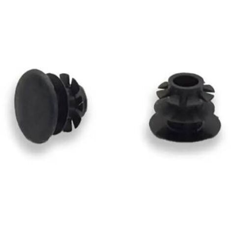 Ajile - Bouchon embout rond plat de finition NOIR pour tube de diam. 10 mm (1/3)