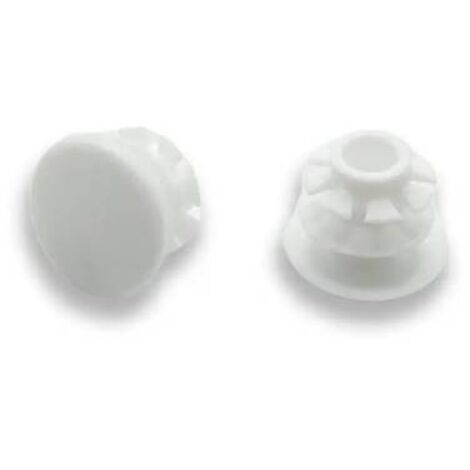 Ajile - Bouchon embout rond plat de finition BLANC pour tube de diam. 10 mm