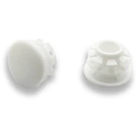 Ajile - Bouchon embout rond plat de finition BLANC pour tube de diam. 12 mm (1/3)