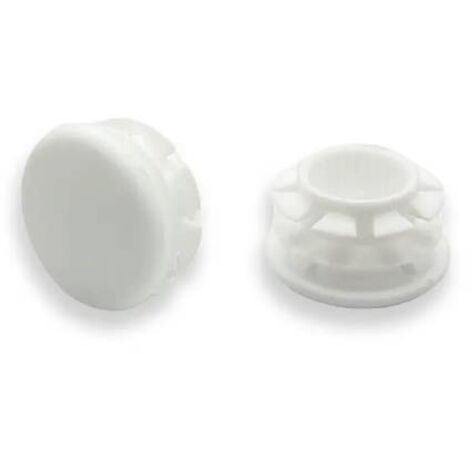 Ajile - Bouchon embout rond plat de finition BLANC pour tube de diam. 18 mm