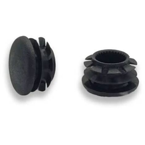 Ajile - Bouchon embout rond plat de finition NOIR pour tube de diam. 18 mm