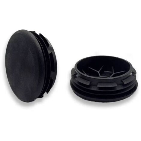 Ajile - Bouchon embout rond plat de finition NOIR pour tube de diam. 45 mm (1/3)