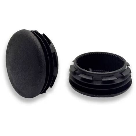 Ajile - Bouchon embout rond plat de finition NOIR pour tube de diam. 35 mm