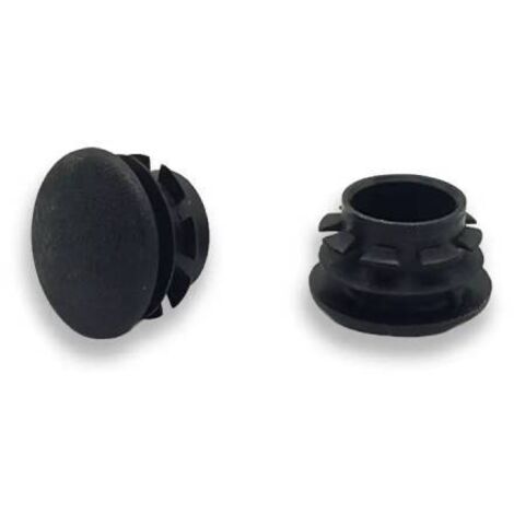 Ajile - Bouchon embout rond plat de finition NOIR pour tube de diam. 16 mm