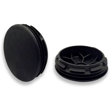 Ajile - Bouchon embout rond plat de finition NOIR pour tube de diam. 50 mm (1/3)