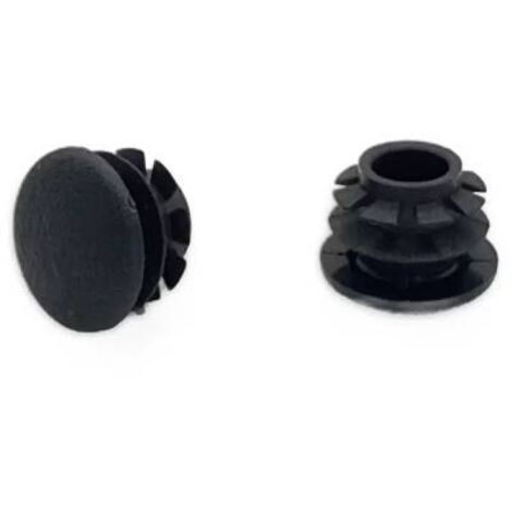 Ajile - Bouchon embout rond plat de finition NOIR pour tube de diam. 12 mm (1/3)