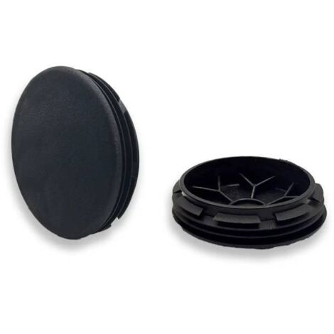 Ajile - Bouchon embout rond plat de finition NOIR pour tube de diam. 60 mm