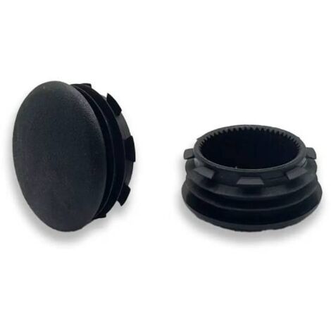 Ajile - Bouchon embout rond plat de finition NOIR pour tube de diam. 28 mm