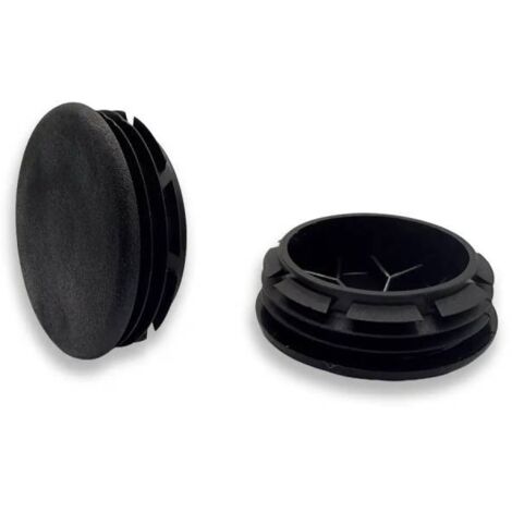 Ajile - Bouchon embout rond plat de finition NOIR pour tube de diam. 40 mm (1/3)