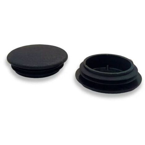 Ajile - Bouchon embout rond plat de finition NOIR pour tube de diam. 38 mm (1/3)