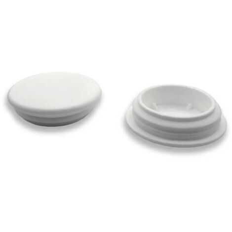 Ajile - Bouchon embout rond plat de finition BLANC pour tube de diam. 38 mm